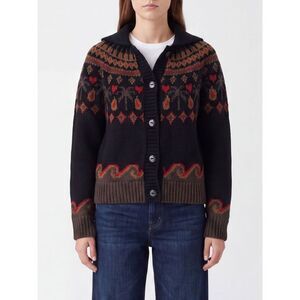 Alanui Women Alanui Jacquard Virgin Wool V-Neck Cardigan With Buttons
